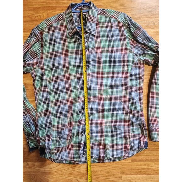 Au Noir Long Sleeves Shirt Size 4 Squared Pattern Pre-Owned - Picture 5 of 8